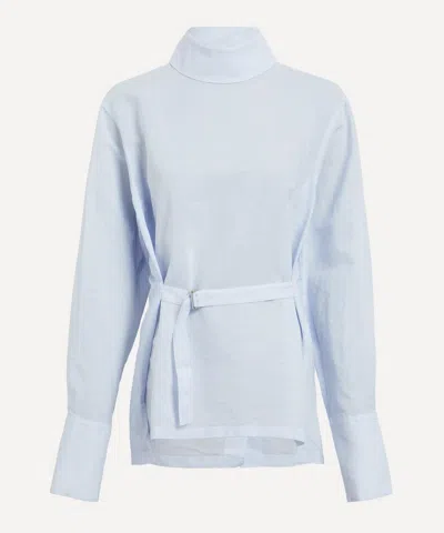 Issey Miyake Women's Nigella Blue Paper-esque U Shirt