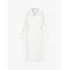 ISSEY MIYAKE ISSEY MIYAKE WOMEN'S OFFWHITE SHAPED MEMBRANE DOUBLE-BREASTED WOVEN-BLEND TRENCH COAT