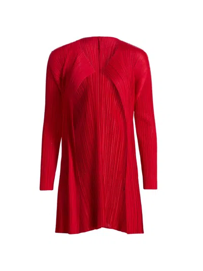 Issey Miyake Women's Ole! Plissé Coat In Red