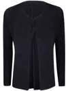 Issey Miyake Pleated Open-front Cardigan In Black