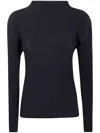 Issey Miyake Pleated Turtleneck Long Sleeve Top In Black