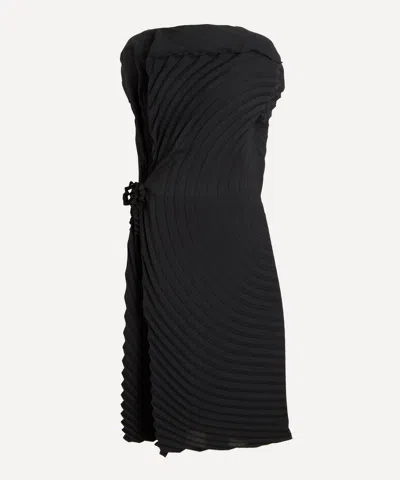 Issey Miyake Women's Paper Bag Pleats Black Midi Dress