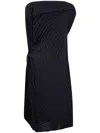 Issey Miyake Paper Bag Pleats Midi Dress In Black