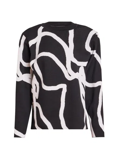 Issey Miyake Women's Pause Abstract Knit Sweater In Black