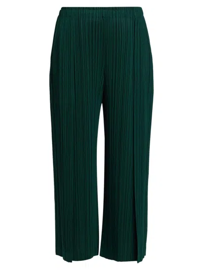Issey Miyake Women's Plissé Pleats Crop Pants In Green