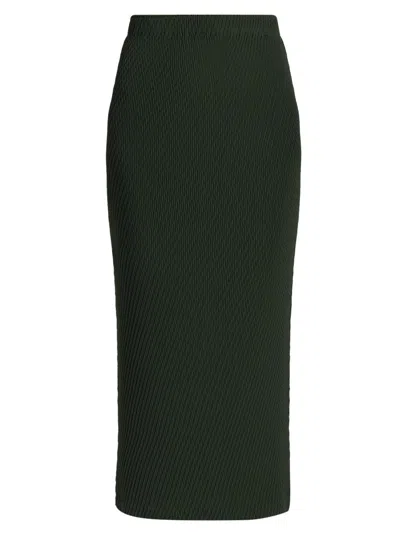 Issey Miyake Women's Rhombus Pleats Midi-skirt In Green