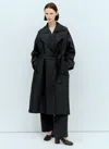 Issey Miyake Shaped Membrane Belted Maxi Coat In Black