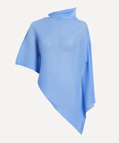 Issey Miyake Women's Sheer Scarf Pleats Top In Blue
