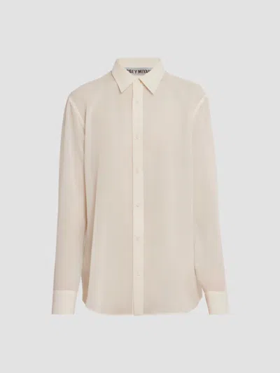 Issey Miyake Women's Sheer Wool-blend Shirt In Neutral