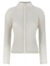 Issey Miyake Sleek Pleats Cardigan In White