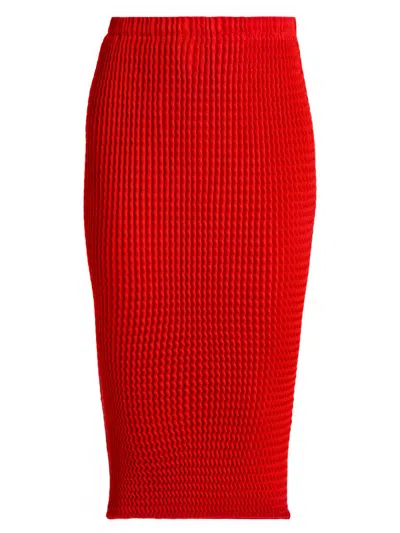 Issey Miyake Women's Spongy Midi-skirt In Red