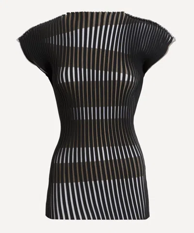 ISSEY MIYAKE ISSEY MIYAKE WOMEN'S STRIPE PLATING KNIT TOP