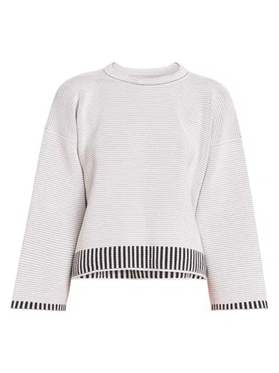 Issey Miyake Women's Tempo Knit Drop-shoulder Top In Multi