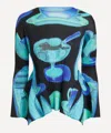 Issey Miyake Pleated Abstract-print Top