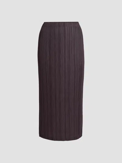Issey Miyake Women's Thicker Bottoms Plissé Midi Skirt In Brown