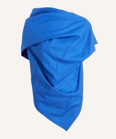 Issey Miyake Women's Uni-form Wool Draped Top In Blue