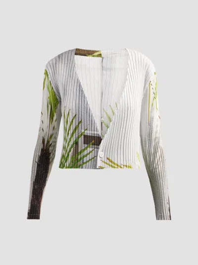 Issey Miyake Women's Urban Jungle Pleats Cardigan In White