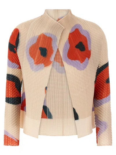Issey Miyake Verve Pleats Top Sweaters And Cardigans Beige In Neutral
