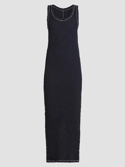 Issey Miyake Women's Wavelet Ensemble Textured Sheath Maxi Dress In Black