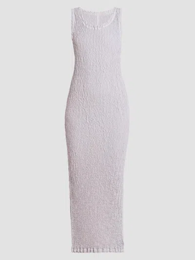Issey Miyake Women's Wavelet Ensemble Textured Sheath Maxi Dress In Gray