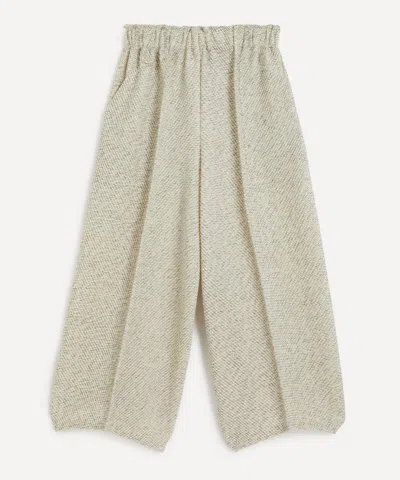 Issey Miyake Women's White-hued Warm Pleats Wide Leg Trousers