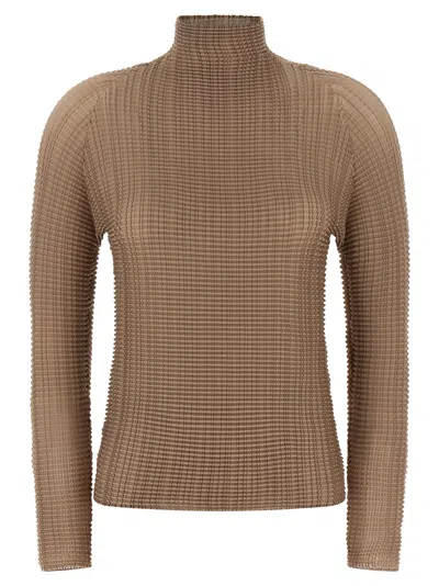 Issey Miyake Wooly Pleats-66 Shirt And Blouse Beige In Brown