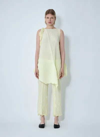Issey Miyake Women Wrinkled And Twisted Dress In Neutral