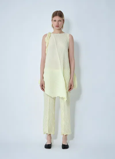 Issey Miyake Wrinkled And Twisted Asymmetric Dress In Multi