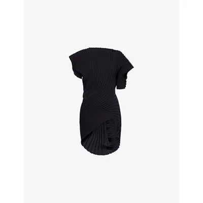 Issey Miyake Womens Black Knit As It Is Short-sleeves Knitted Top