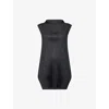 Issey Miyake Womens Black Lamp Shade Sleeveless Knitted Top In Black