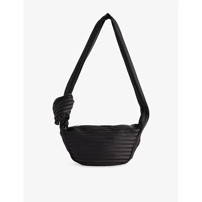Issey Miyake Womens Black Linear Knit Shoulder Bag