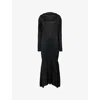 Issey Miyake Womens Black Ole Long-sleeve Knit Midi Dress In Black