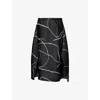 Issey Miyake Womens Black Pause Plisse Knitted Midi Skirt In Black