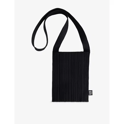 Issey Miyake Womens Black Plisse Knitted Crossbody Bag