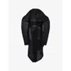Issey Miyake Womens Black Shawl-collar Pressed Wool-blend Coat In Black