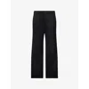 Issey Miyake Womens Black Thicker Bottoms Wide-leg Knitted Trousers In Black