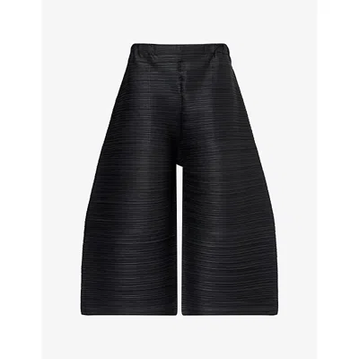 Issey Miyake Womens Black Thicker Crop-leg Knitted Trousers