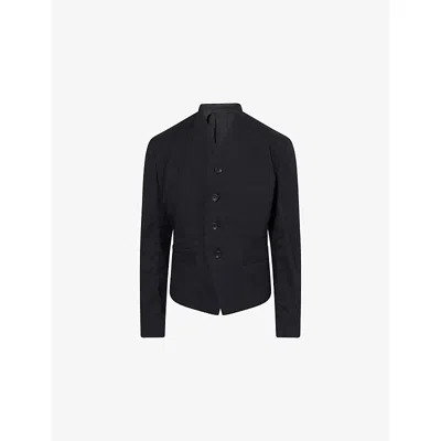 Issey Miyake Womens Washi Ensemble V-neck Woven Jacket Black