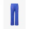 Issey Miyake Womens Blue Pause Straight-leg Knitted Trousers In Blue