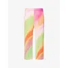 Issey Miyake Womens Bright Pink Groove Split Knitted Culottes In Multi