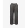 Issey Miyake Womens Pleated Wide-leg Knitted Trousers Charcoal Gray In Black