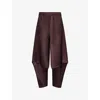 Issey Miyake Womens Dark Brown Leap Tapered-leg Knitted Trousers In Brown
