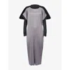 Issey Miyake Womens Gray Square Plisse Knitted Midi Dress In Gray