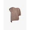 Issey Miyake Womens Flared V-neck Knitted Top Grayish Brown