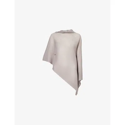 Issey Miyake Womens Greige Scarf Sheer Pleated Cape Shirt In Gray