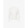 Issey Miyake Womens White Chiffon Twist Knitted Top In White