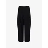 Issey Miyake Womens Black Pleat Crepe Woven Trousers In Black