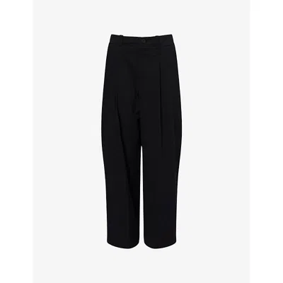 Issey Miyake Womens Black Pleat Crepe Woven Trousers