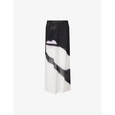 Issey Miyake Womens Light Shadow Study Split-back Cotton-poplin Midi Skirt