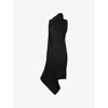 Issey Miyake Womens Black Subdued Asymmetric Knitted Midi Dress